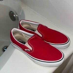 Red Vans slip ons size 8 women’s